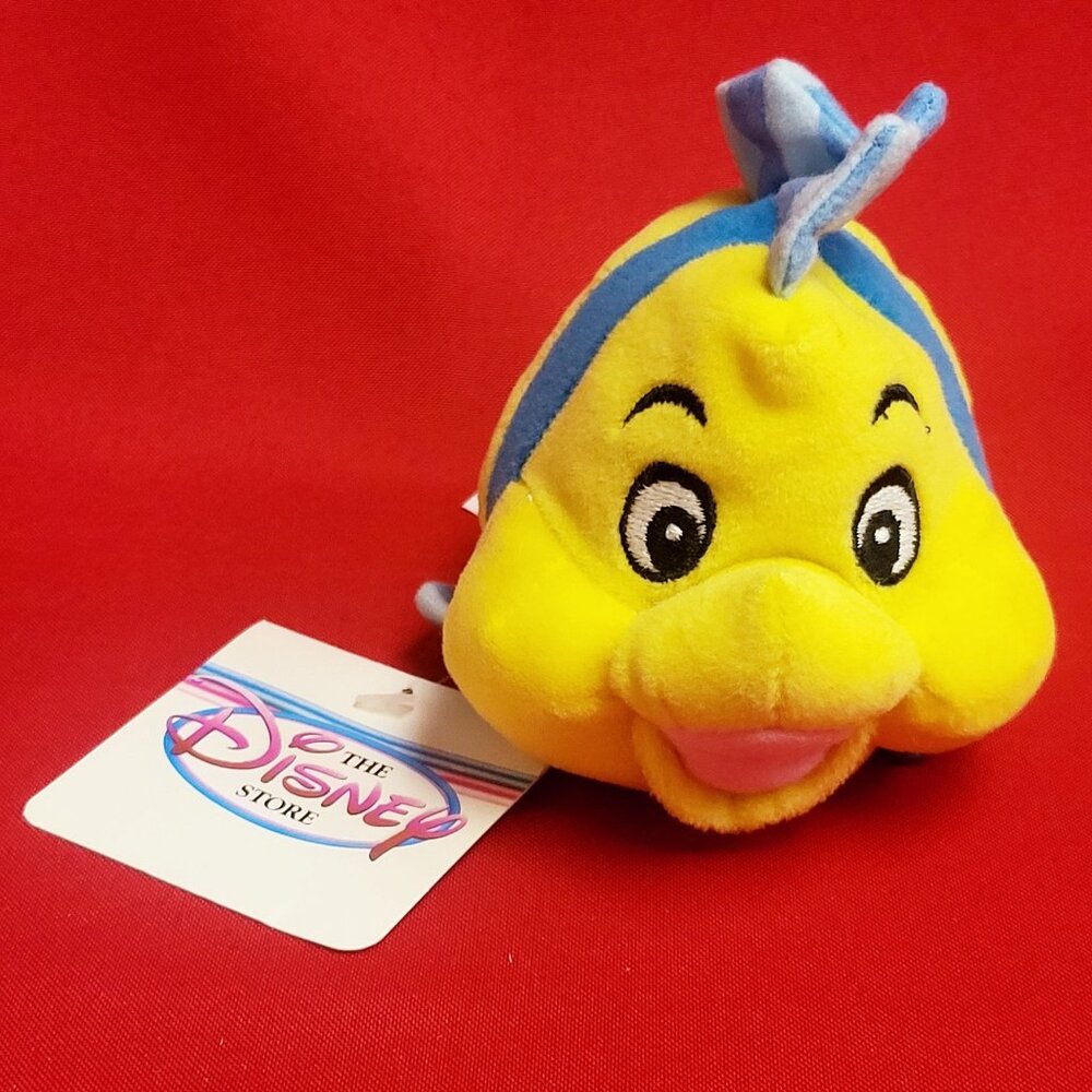 Disney Little Mermaid Flounder Fish Plush Mini Bean Bag
